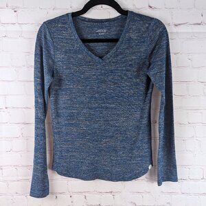 BCG Blue Heather Athleisure Long Sleeve Top S